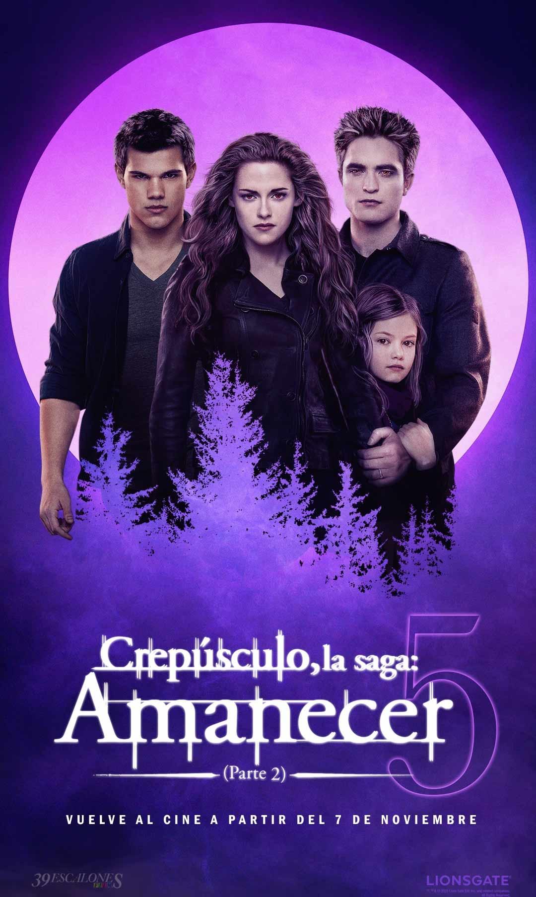 Caratula LA SAGA CREPUSCULO: AMANECER - PARTE II (REESTRENO)